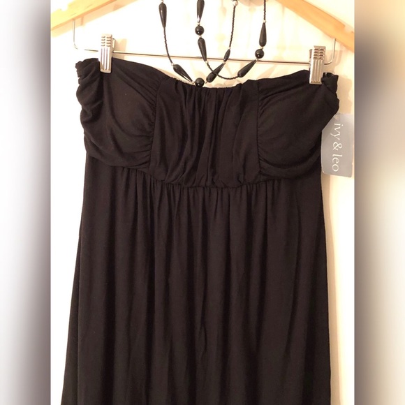 LUSH Black Strapless Bandeau Style Sundress NWT - Picture 6 of 8
